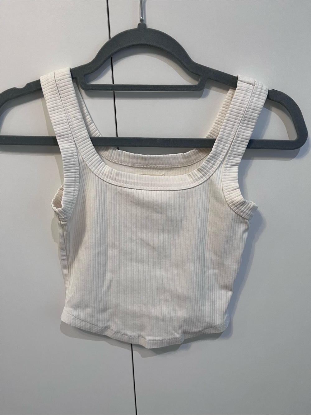 Madewell Cream Ribbed Square-Neck Tank